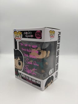 Player 218: Cho Sang-Woo - #1225 - Funko Pop! - Television - Squid Games - Signed By Stephen Fu - Certified Beckett