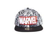 Marvel Logo and Comic Pattern Snapback Baseball Cap Grey (Grey Grey) One Size