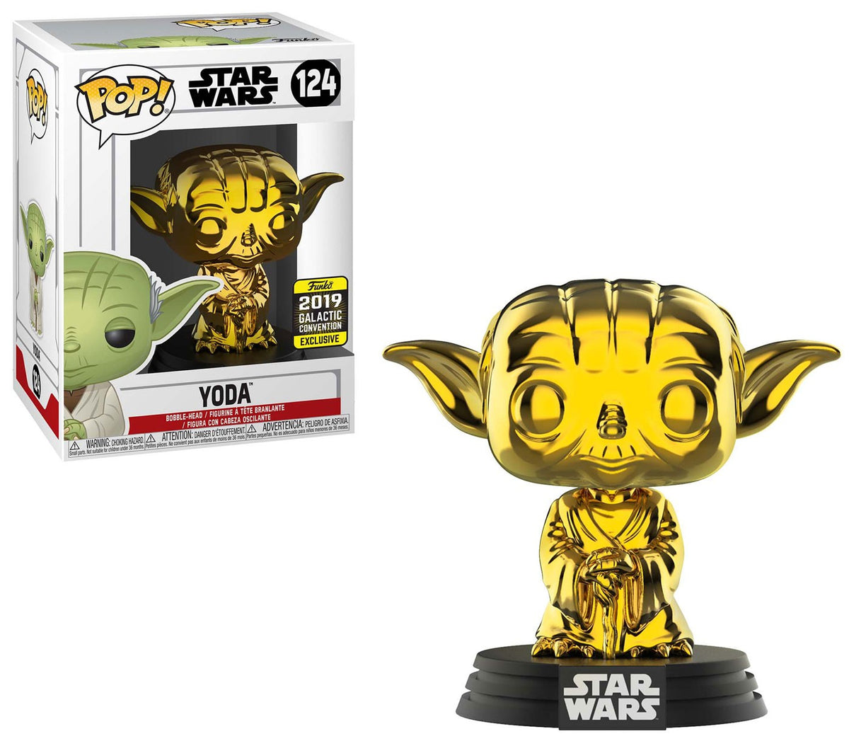Star Wars Yoda Gold Figure - #124 - Funko Pop!