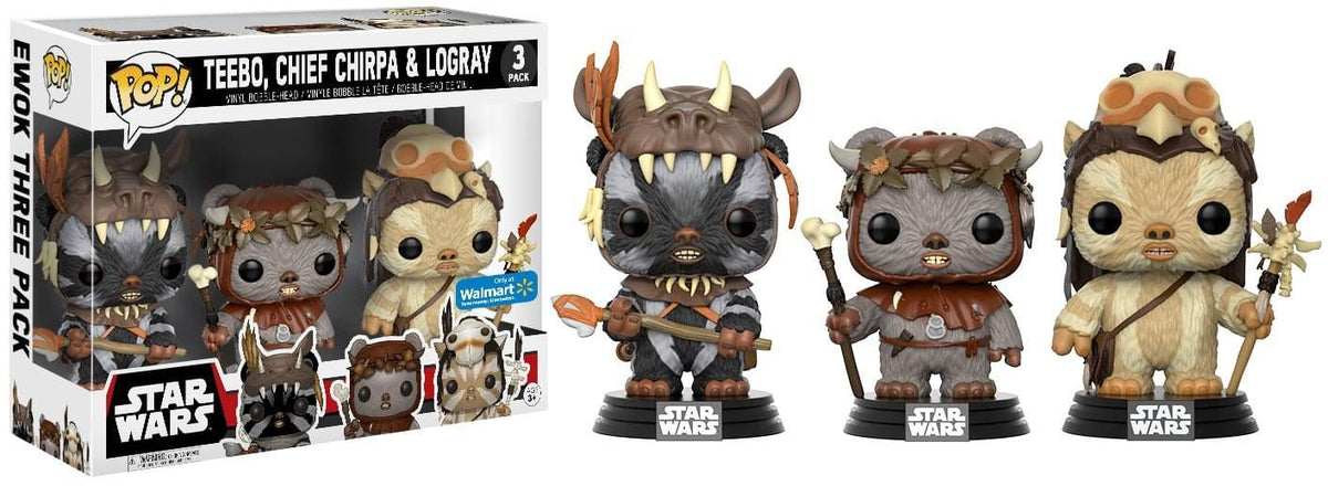 Funko Pop Star Wars 40th Anniversary 3 Pack Teebo, Chirpa, Logray Walmart Exclusive