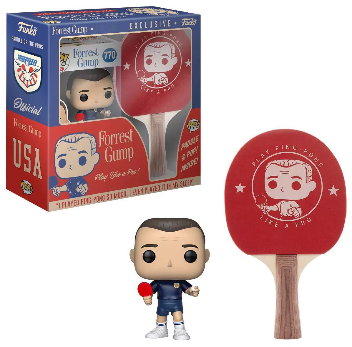 Forrest Gump - #770 - Funko POP! Exclusive Blue Outfit, Ping Pong Paddle, Bonus Box Of Chocolates