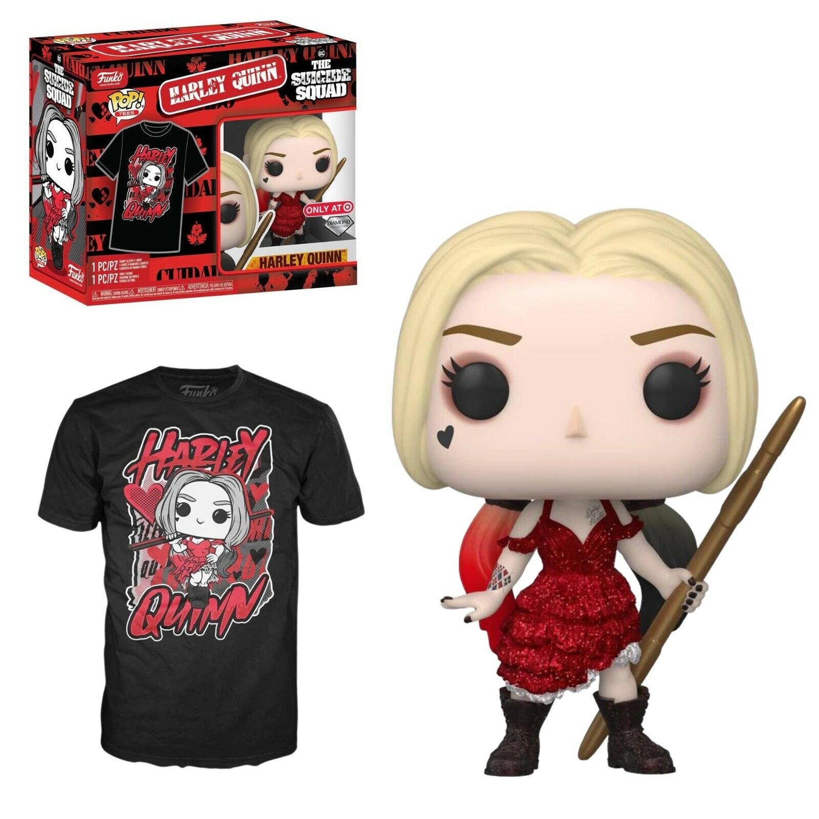 Funko Tees - Harley Quinn Deluxe Box - Funko POP! - Size XL - Diamond - Target Exclusive