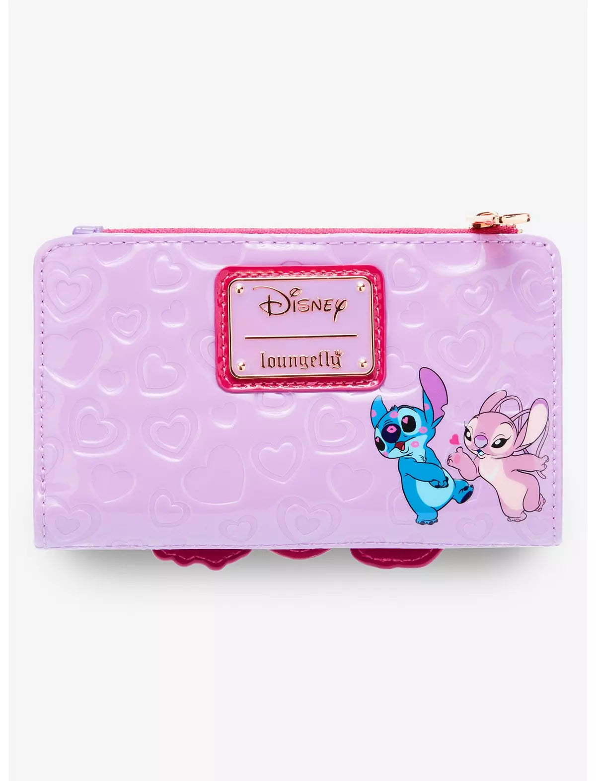 Disney Stitch and Angel Debossed Hearts Wallet - Loungefly