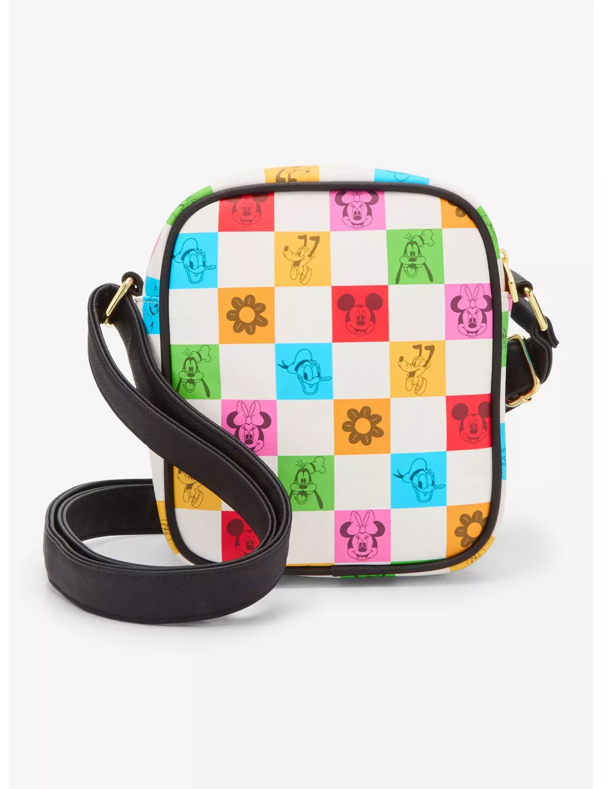 Disney Mickey Mouse & Friends Floral Checkered Crossbody - Loungefly