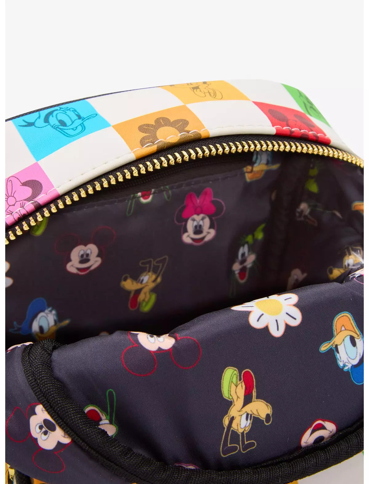 Disney Mickey Mouse & Friends Floral Checkered Crossbody - Loungefly