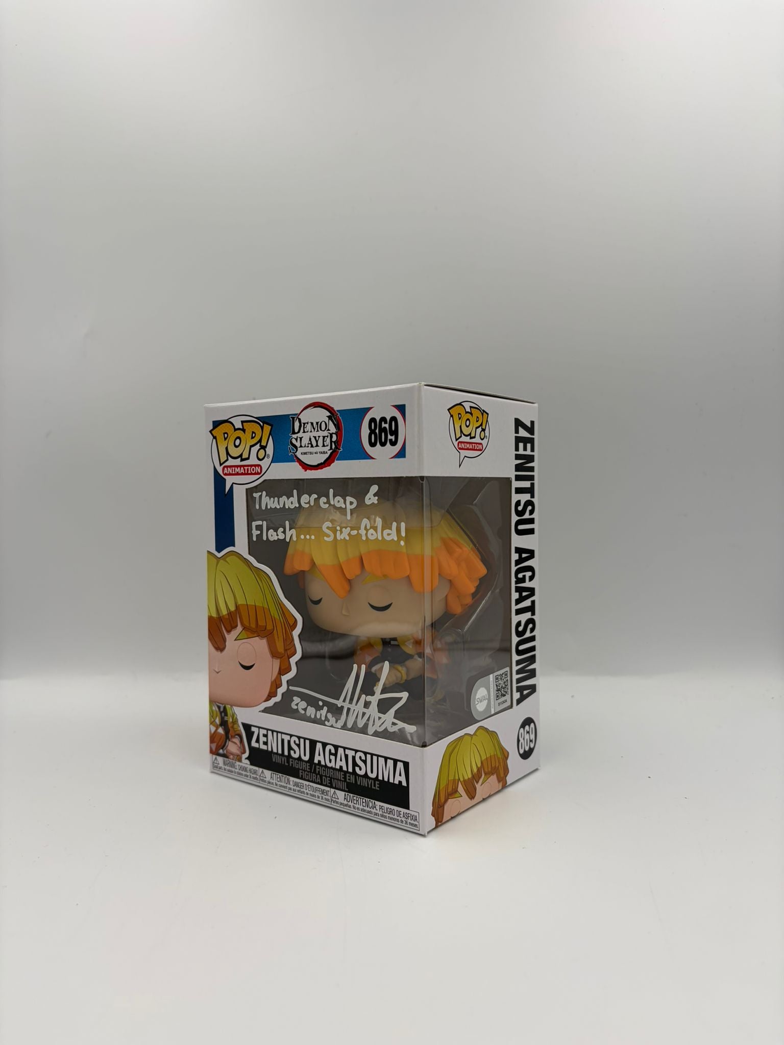 Zenitsu Agatsuma - #869 - Demon Slayer - Signed By Aleks Le - SWAU Certified Funko Pop!