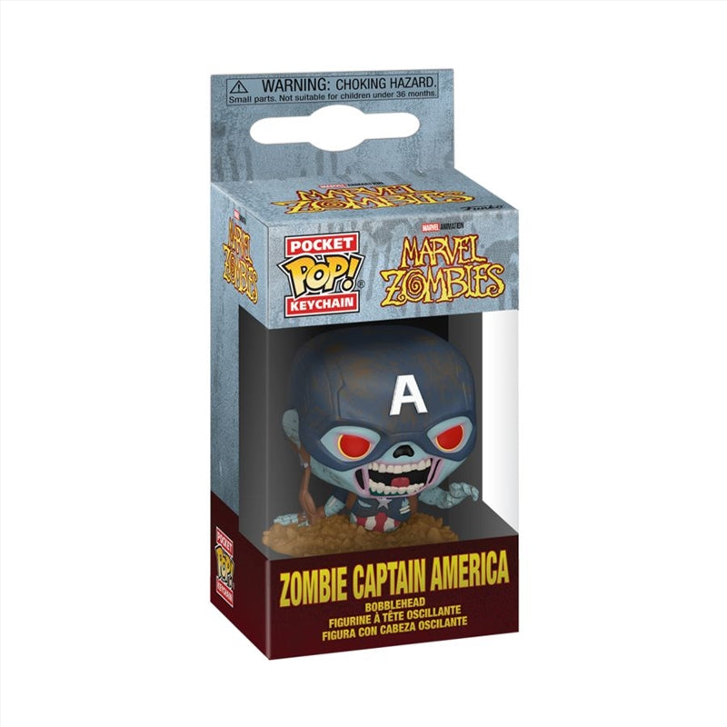 Pocket Pop! Marvel Zombies Zombie Captain America Keychain - Funko Pop!