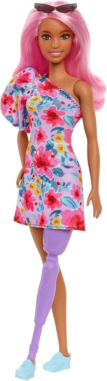 Barbie Fashionistas Doll 189 - Off-Shoulder Floral Dress with Prosthetic Leg