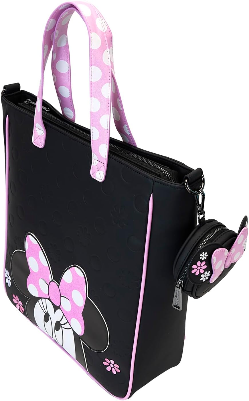 Disney Minnie Floral Rock The Dots Tote Bag with Coin Bag - Loungefly