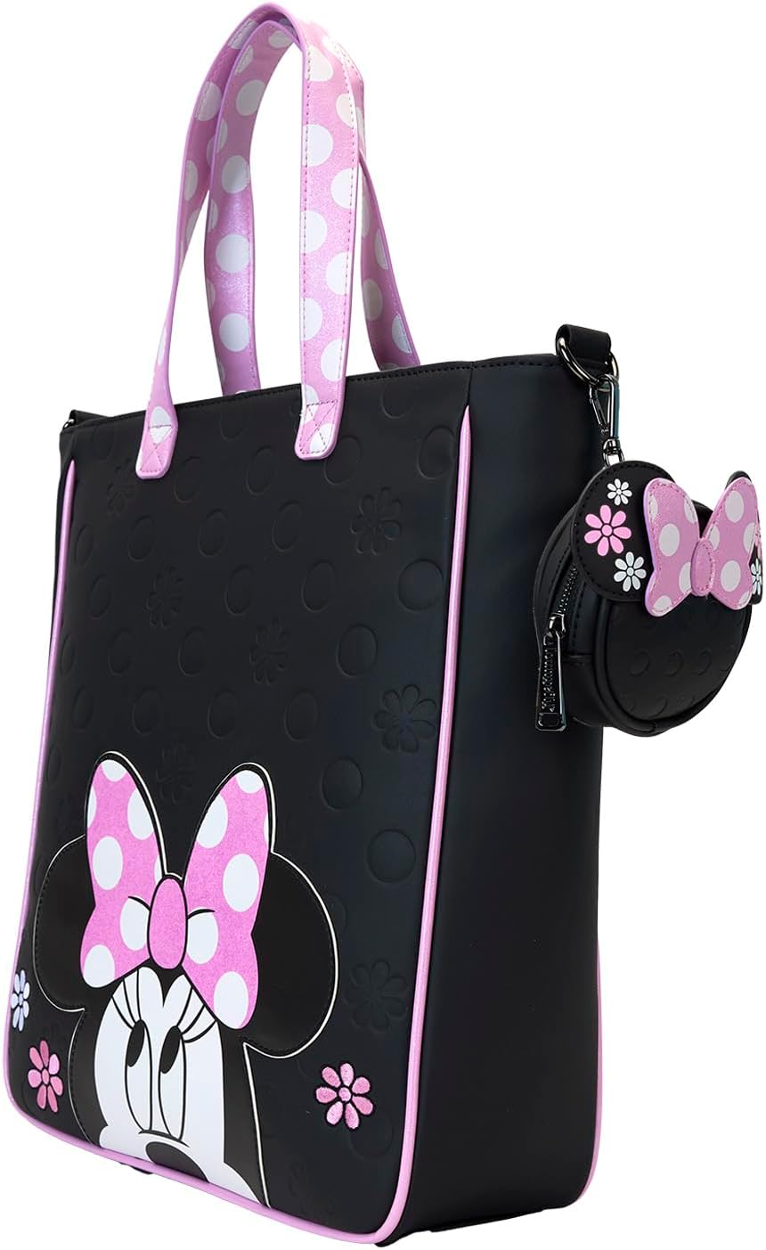 Disney Minnie Floral Rock The Dots Tote Bag with Coin Bag - Loungefly
