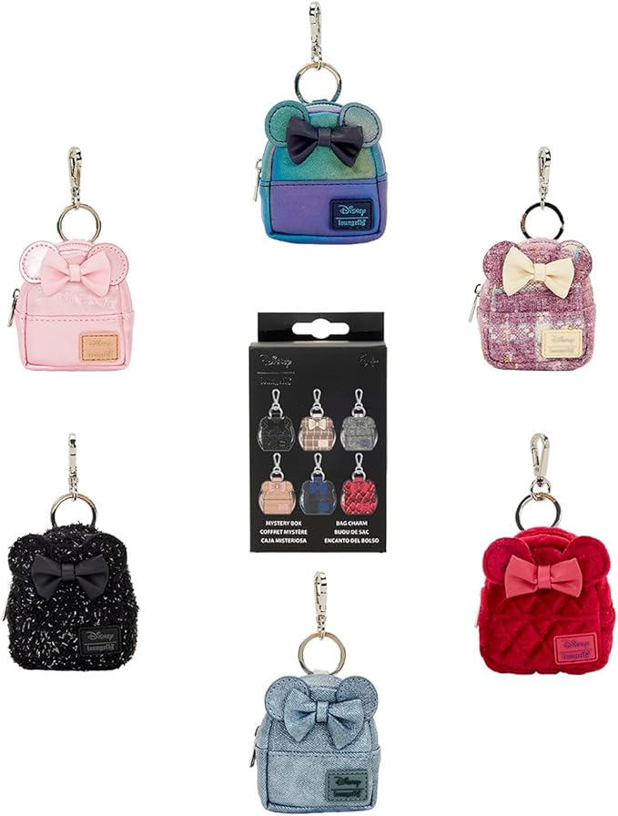 Minnie Mouse Glitter Mystery Mini Backpack Keychain Charm - Loungefly
