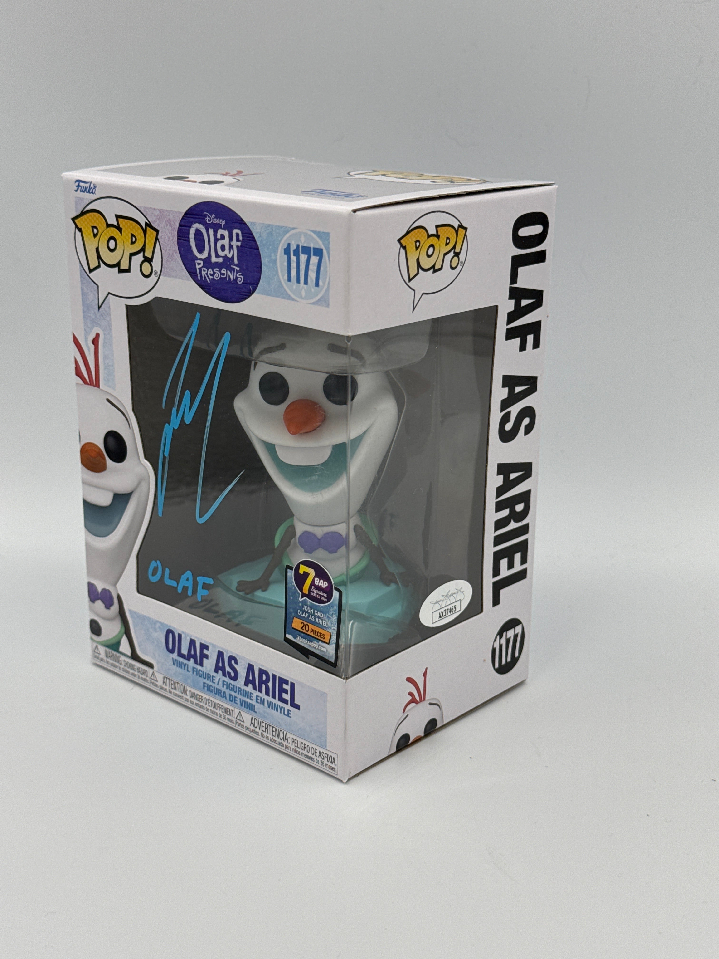 Olaf As Ariel - #1177 - Funko Pop! - Disney - Olaf Presents - Singed Pop ! - 7BAP -20 Pieces - Signed by Josh Gad