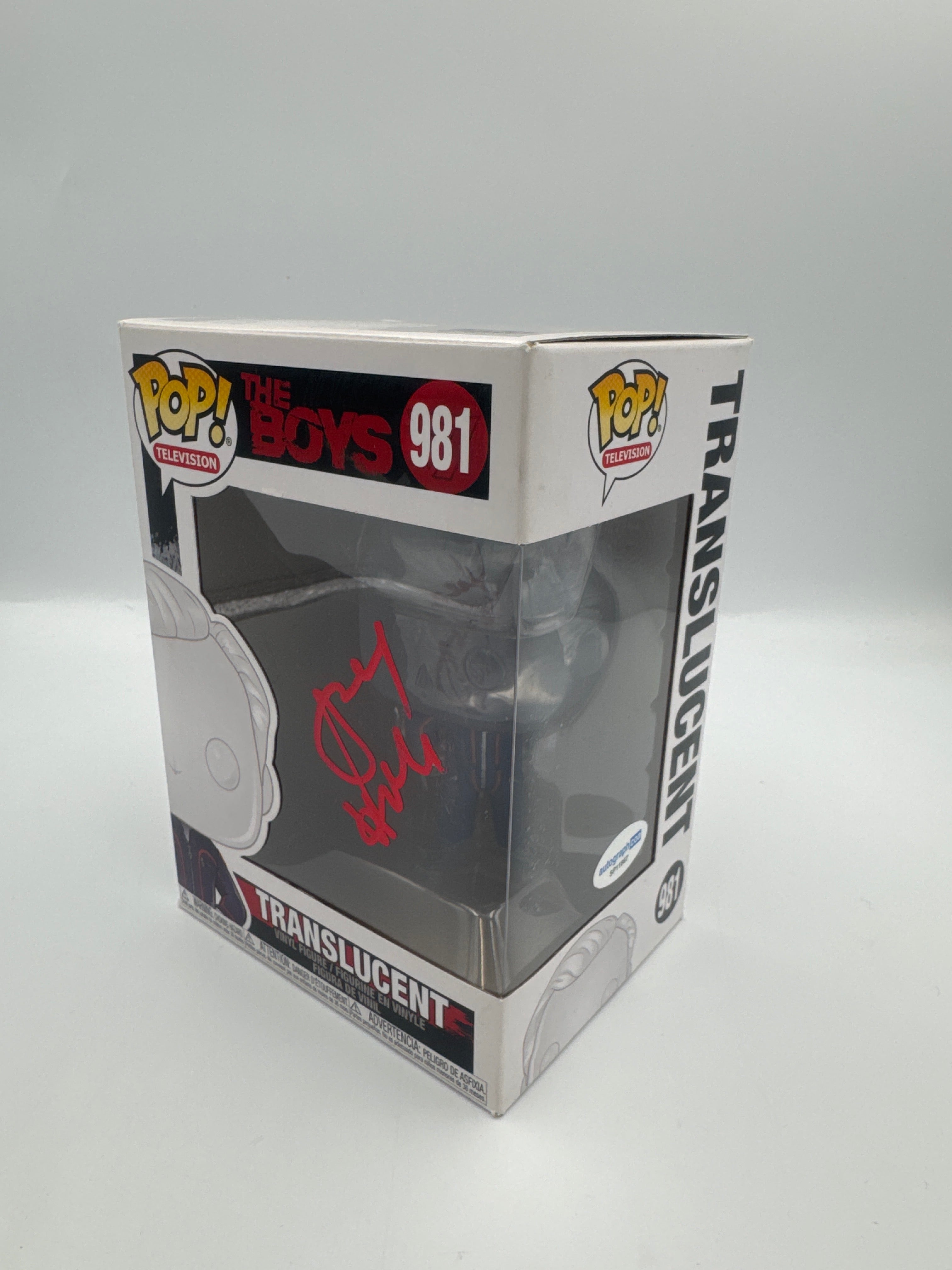 Translucent - #981- Funko Pop! - The Boys - Signed By Alex Husstle - Certified by Autographcoa