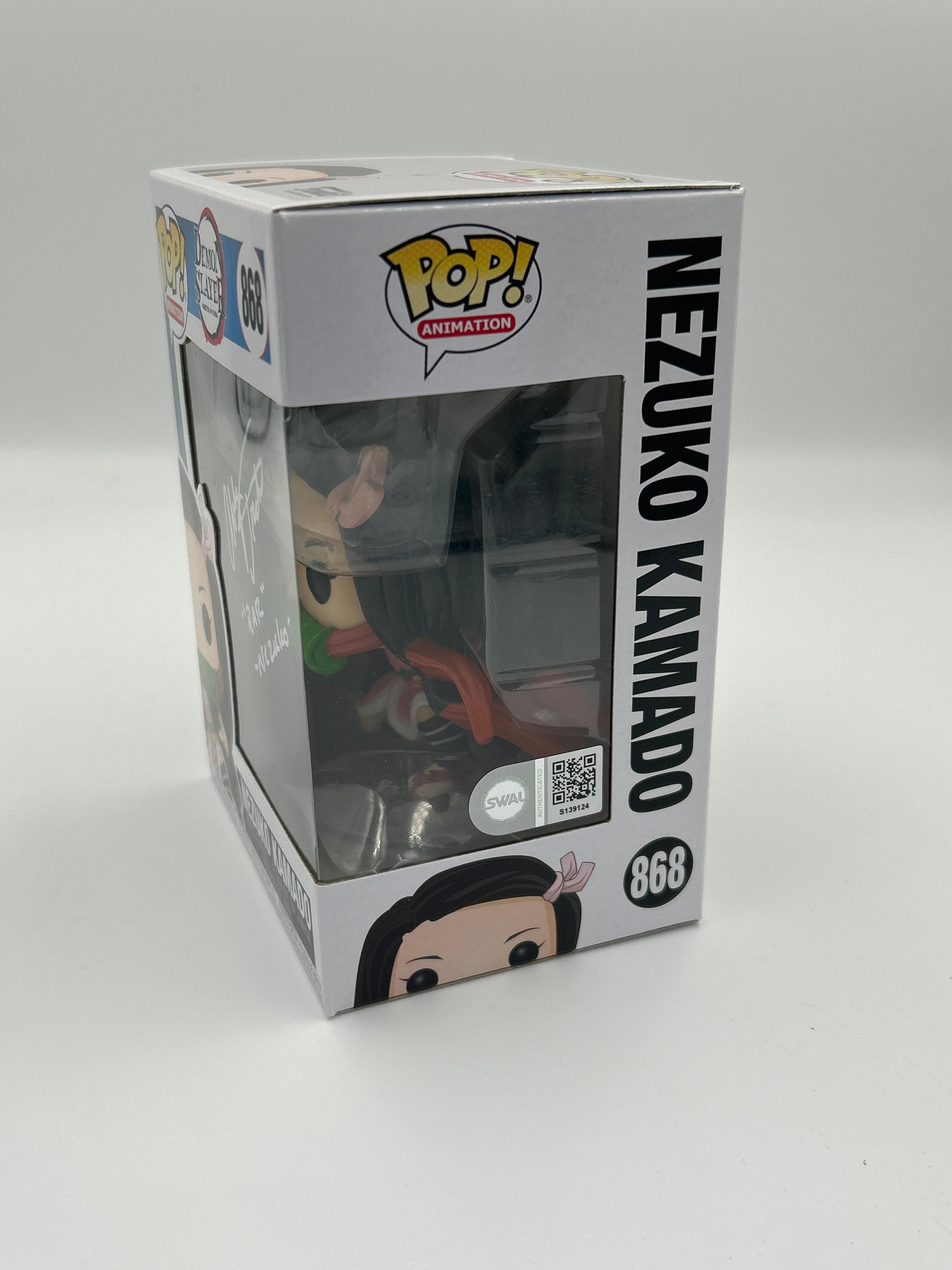 Nezuko Kamado - #868 - Funko Pop! - Demon Slayer - 7BAP Signature Series - Signed By Abby Trott
