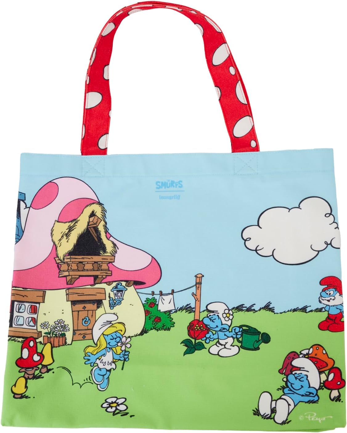 Smurf Village Life Cotton Tote - Loungefly