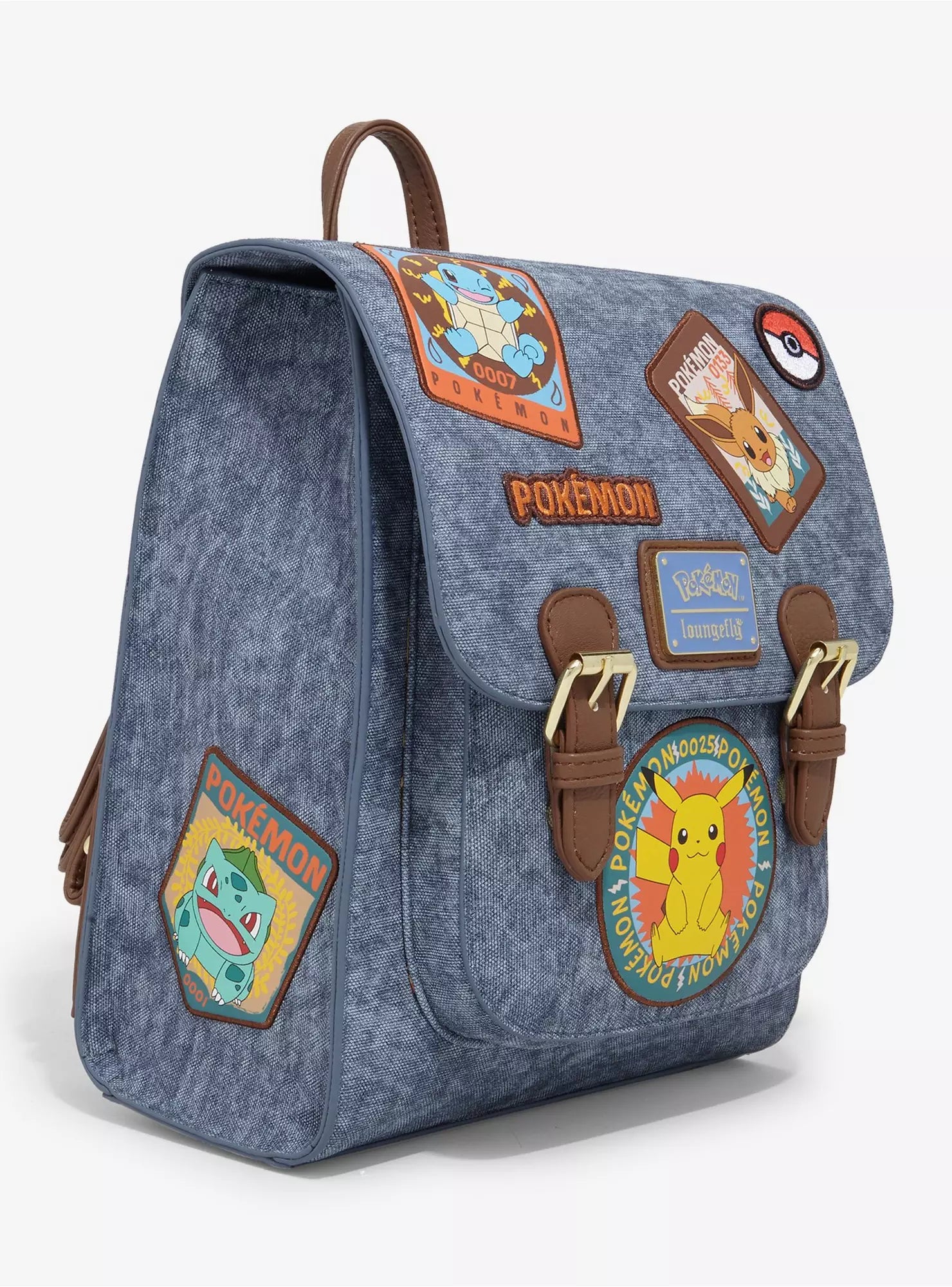 Pokémon Patches Denim Mini Backpack - BoxLunch Exclusive - Loungefly