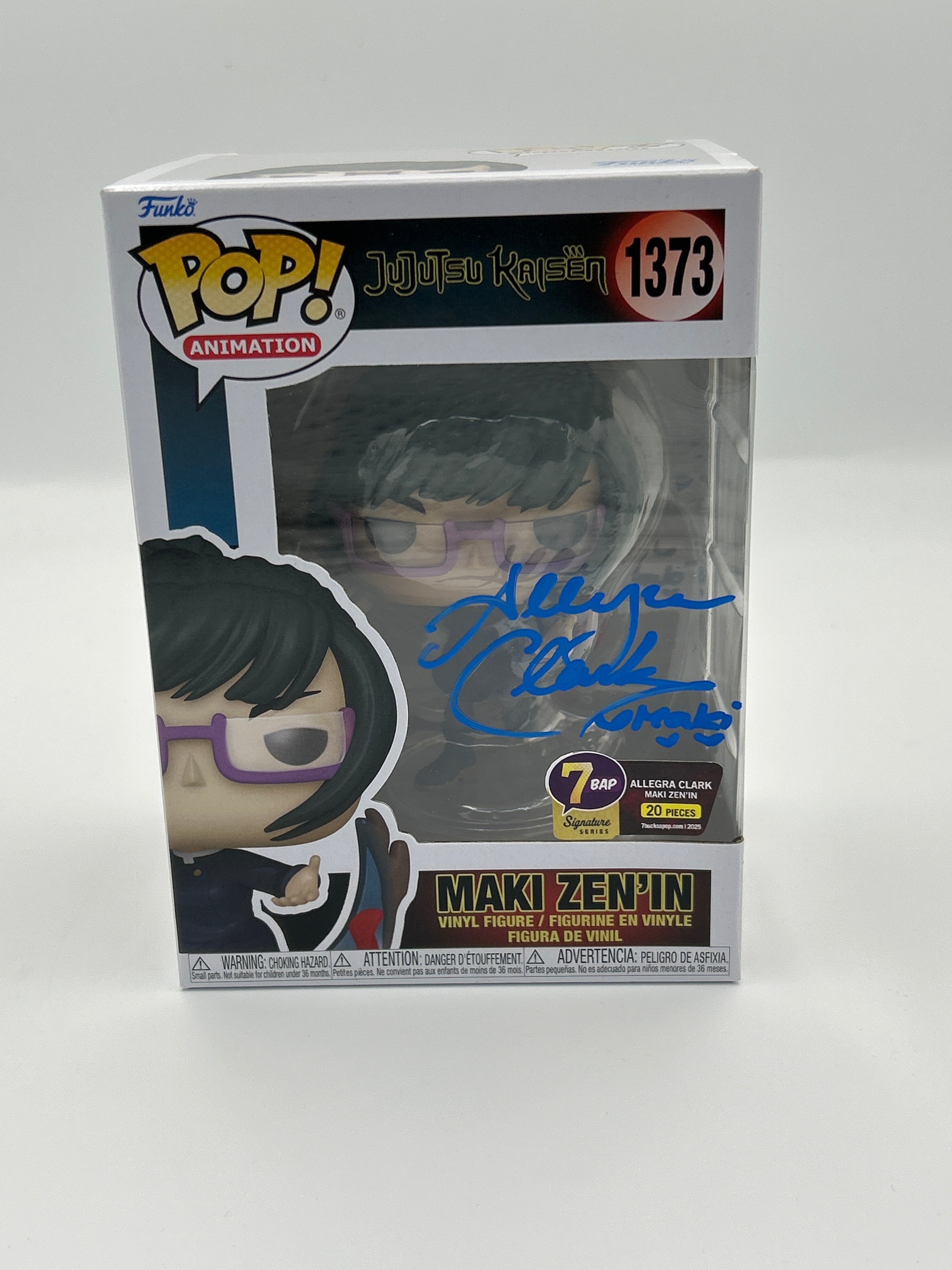 Maki Zenin - #1373 - Funko Pop! - Jujutsu Kaisen - 7BAP Signature Series - Signed By Allegra Clark - 20 Pieces