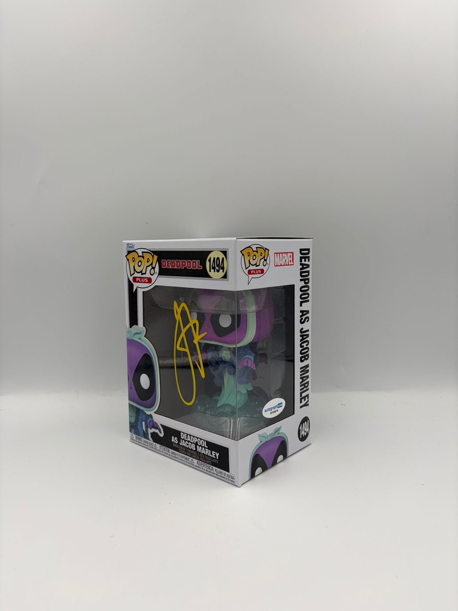 Deadpool As Jacob Marley - #1494 - Deadpool - Signed By Jonathan Pryce - Autographcoa Certified Funko Pop!