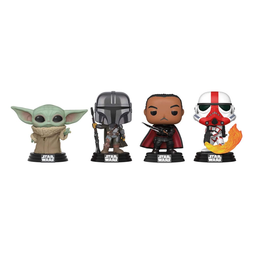 Yoda, Mandalorian, Moff Gideon & Incinerator Stormtrooper - 4 Pack - Star Wars - Funko pop 
