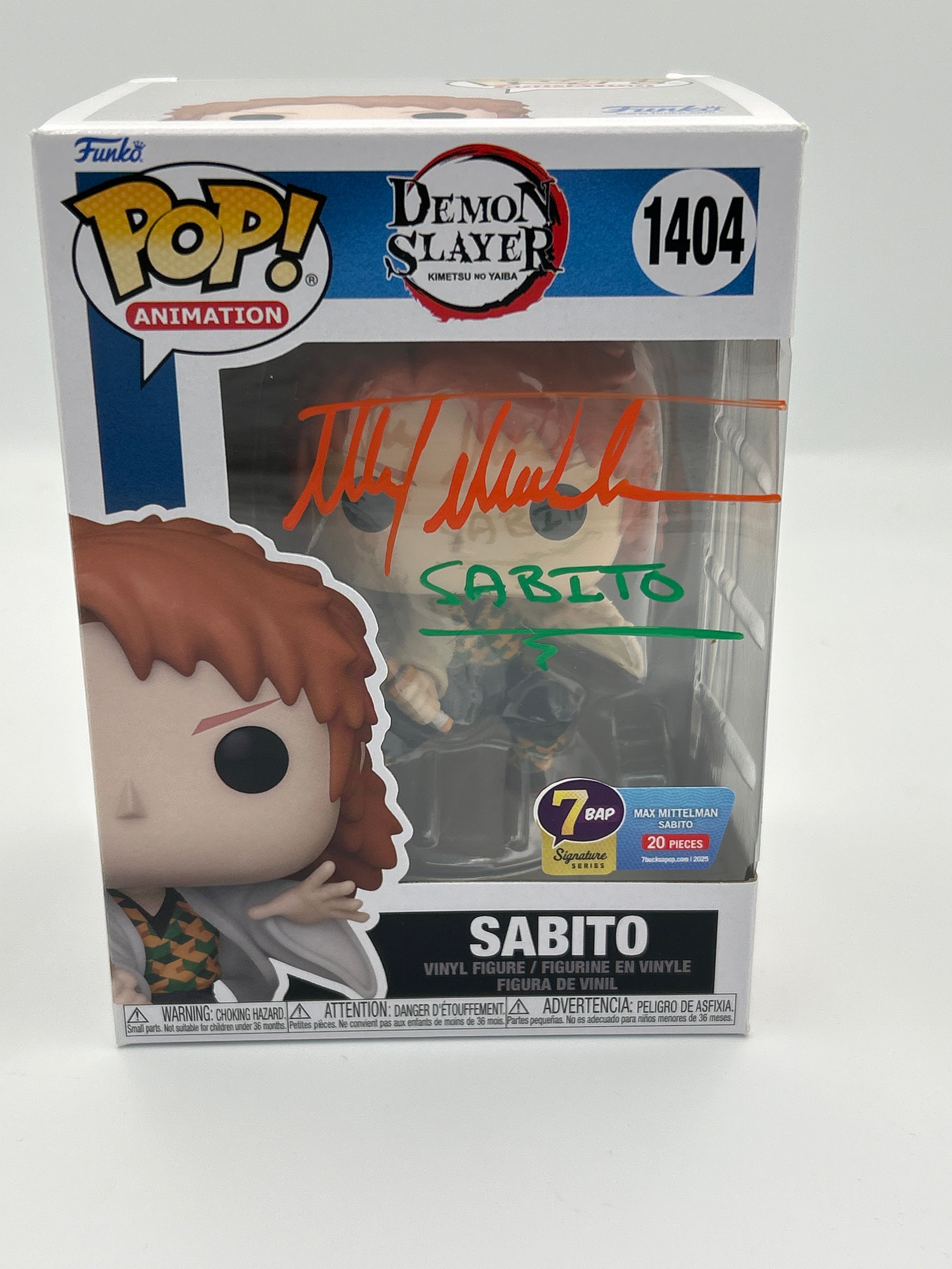 Sabito - Funko Pop! - Demon Slayer - 7BAP Signature Series - Signed By Max Mittelman - 20 PCS
