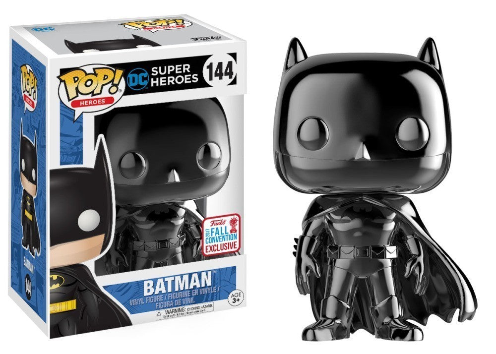 Batman (Black Chrome) - #144 - Funko Pop! - Heroes - DC Super Heroes - 2017 Fall Convention Exclusive