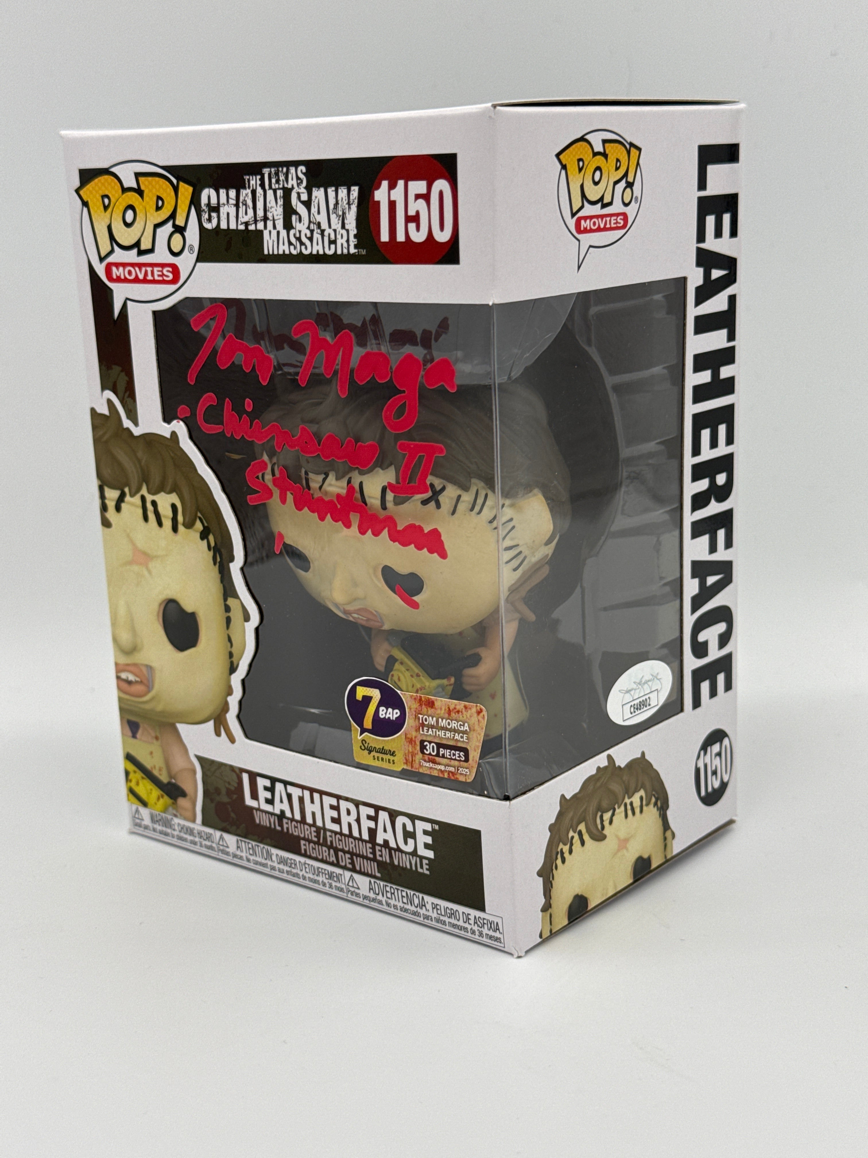 Leatherface - #1150 - Funko Pop! - Texas Chainsaw Massacre - 7 BAP -  30 PCS - Signed POP! - Signed By Tom Morga