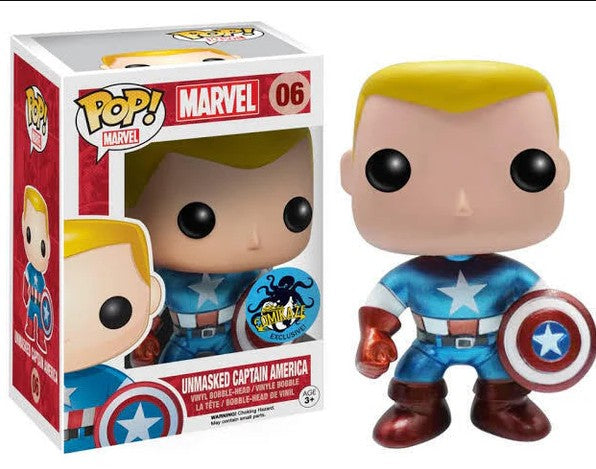 Unmasked Captain America - #06 - Funko Pop! - Marvel - Comikaze Exclusive