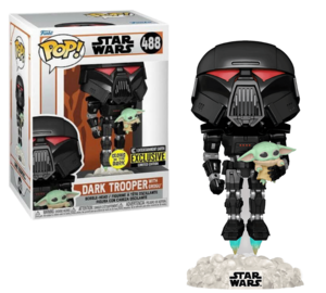 Dark Trooper With Grogu- #488 - Funko Pop! - Star Wars - GITD - Entertainment Exclusive