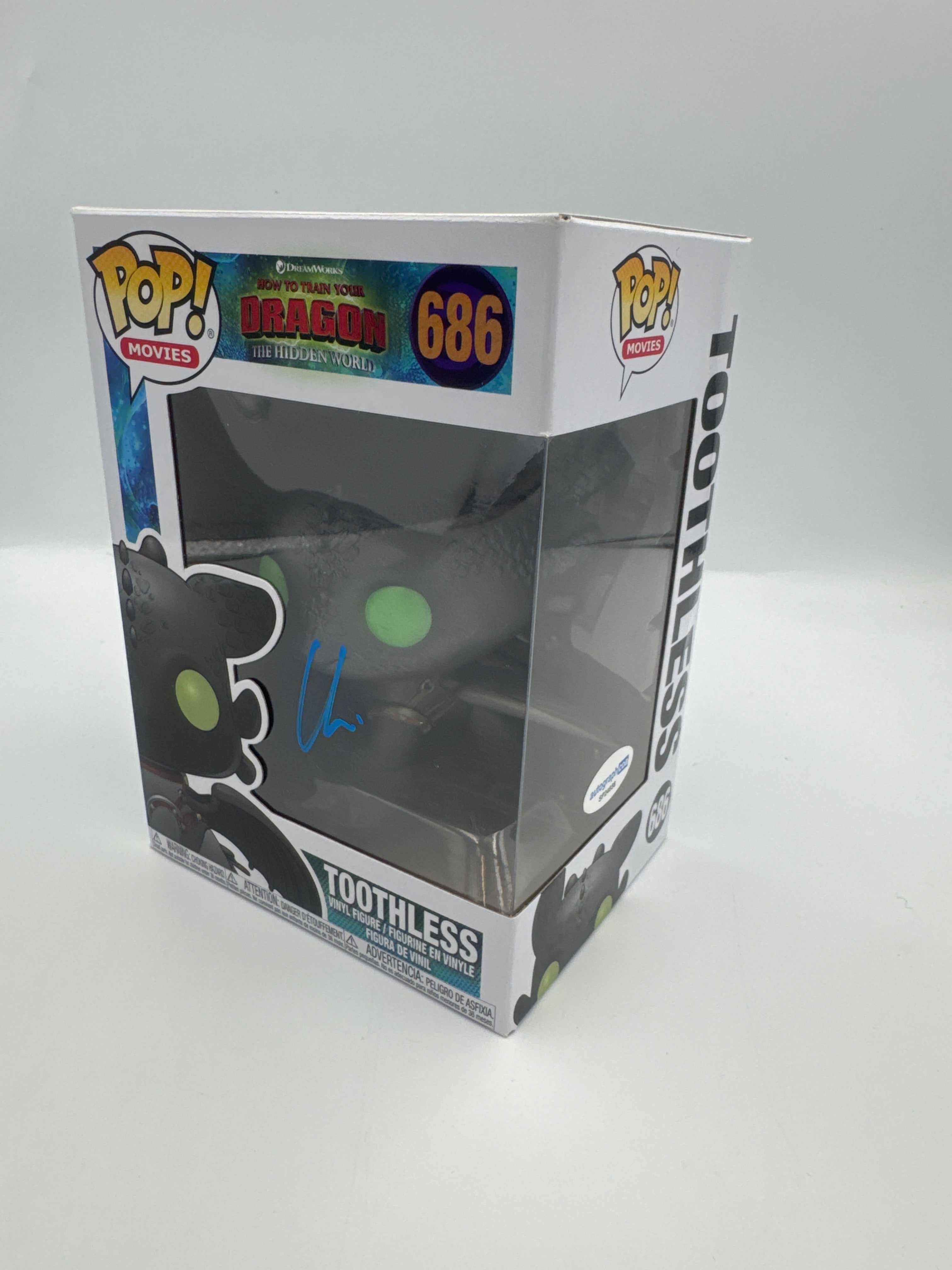 Toothless - #686 - Funko Pop! - Movies - How to Train Your Dragon - Signed By Christopher Mintz-Plasse - Certified Pop