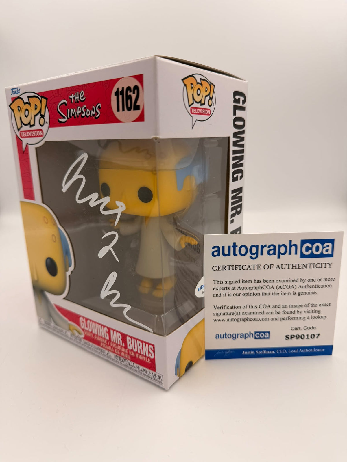 GLOWING MR BURNS - #1162 - Funko Pop! - TELEVISION - The Simpsons - Signed by James L Brooks - ACOA Certificate