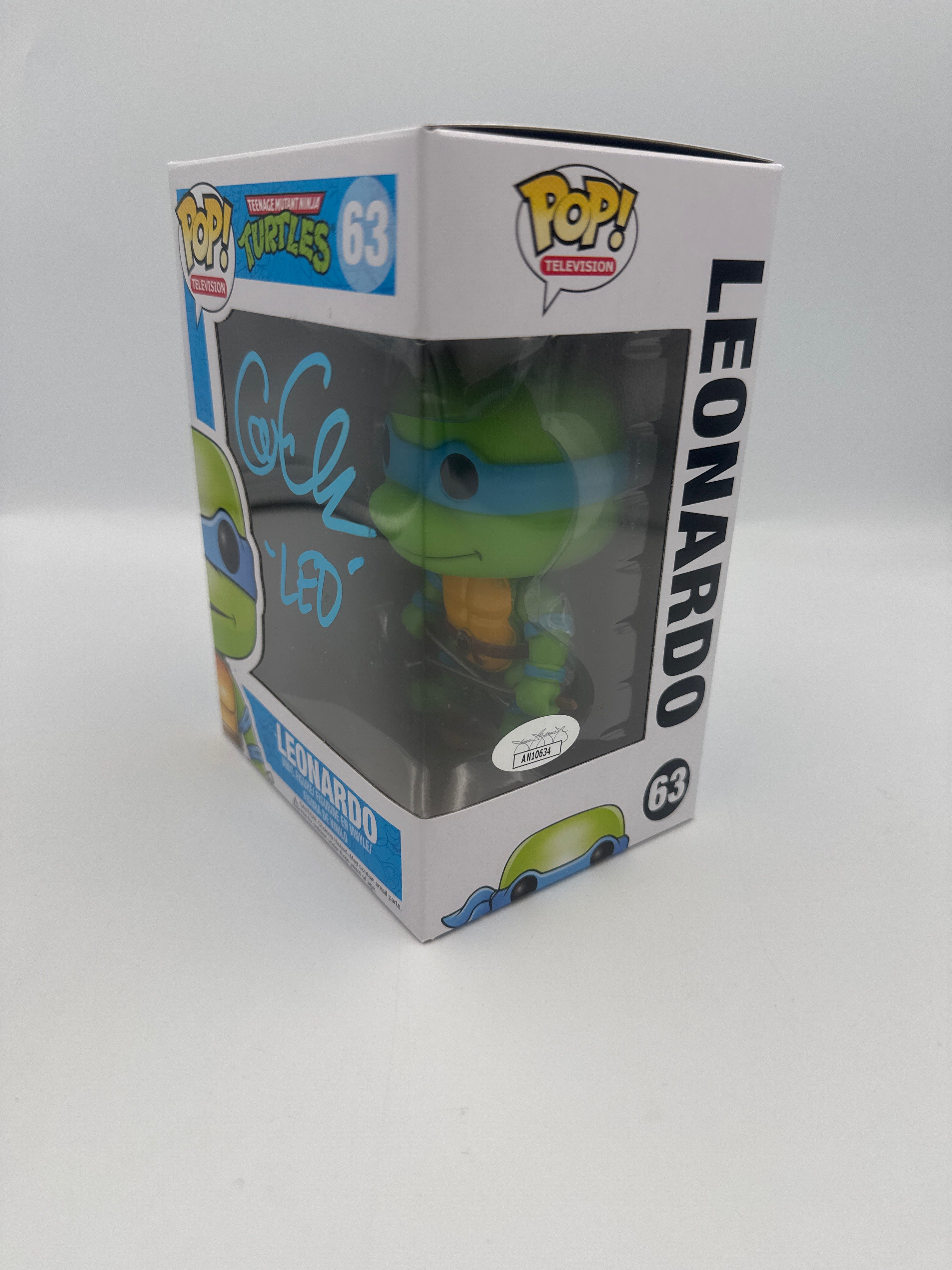 Leonardo - #63 - Funko Pop! - Television TMNT - Signed By Cam Clarke - Certified By JSA