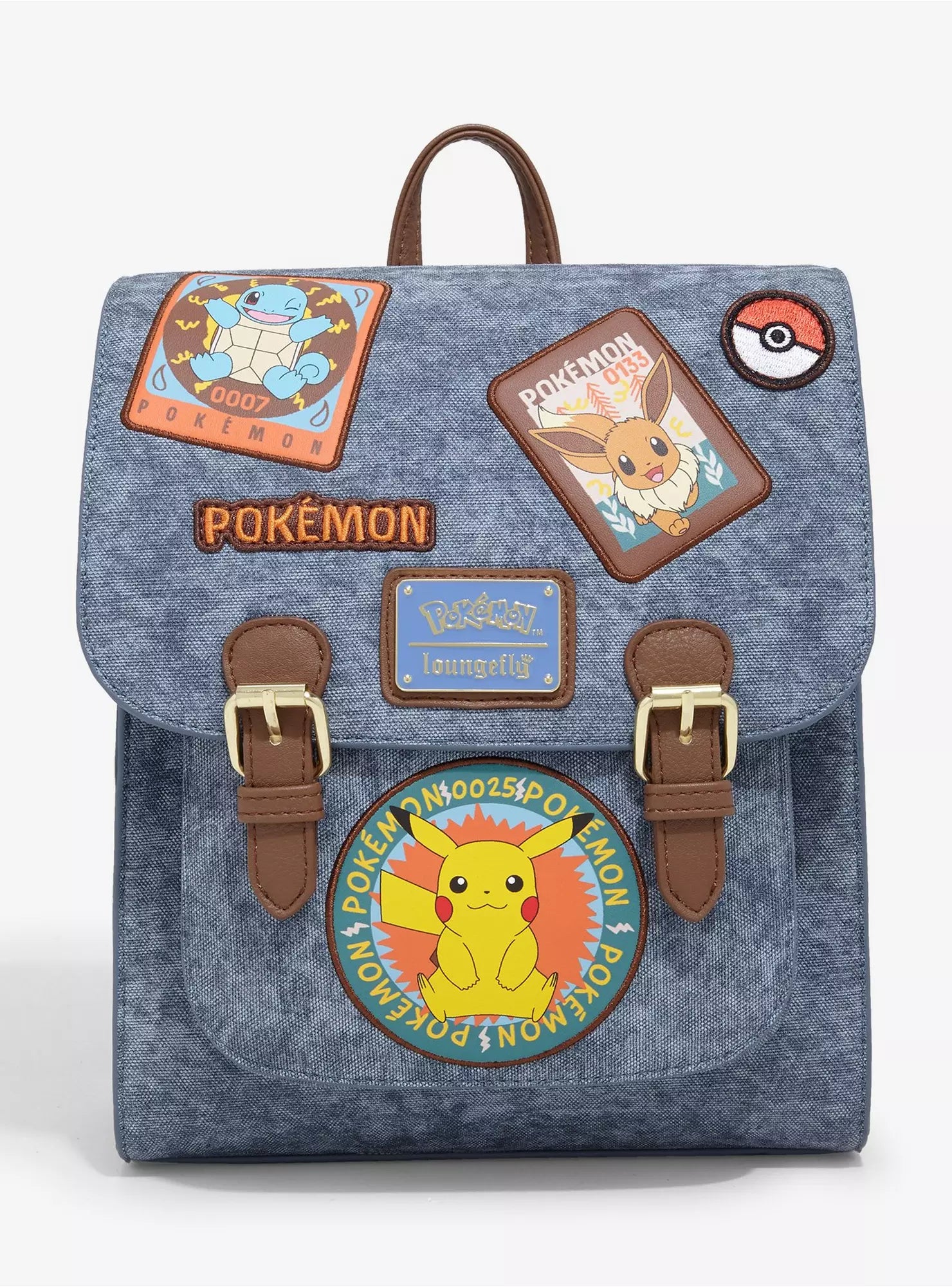 Pokémon Patches Denim Mini Backpack - BoxLunch Exclusive - Loungefly