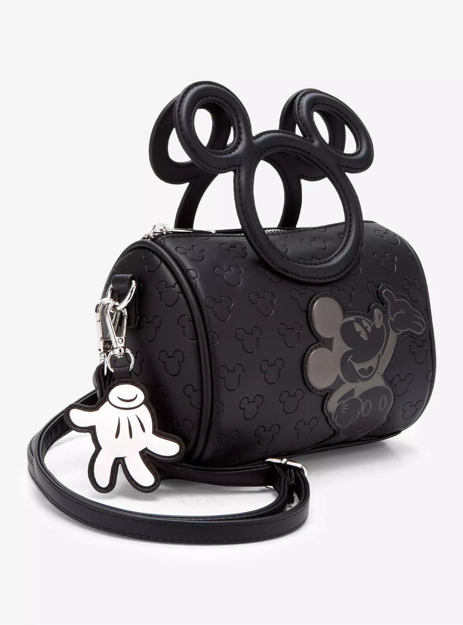 Disney Mickey Mouse Embossed Silhouettes Crossbody Bag with Charm - Loungefly