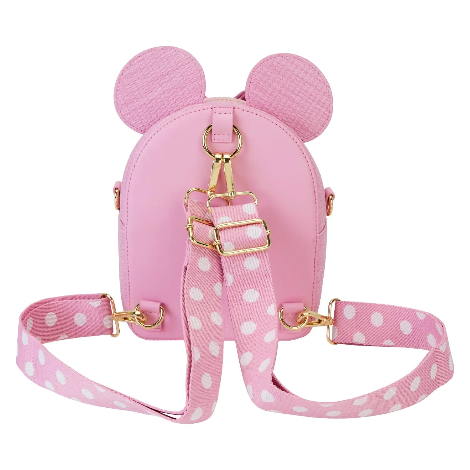 Minnie Mouse Woven Texture Convertible Mini Backpack & Crossbody Loungefly Bag