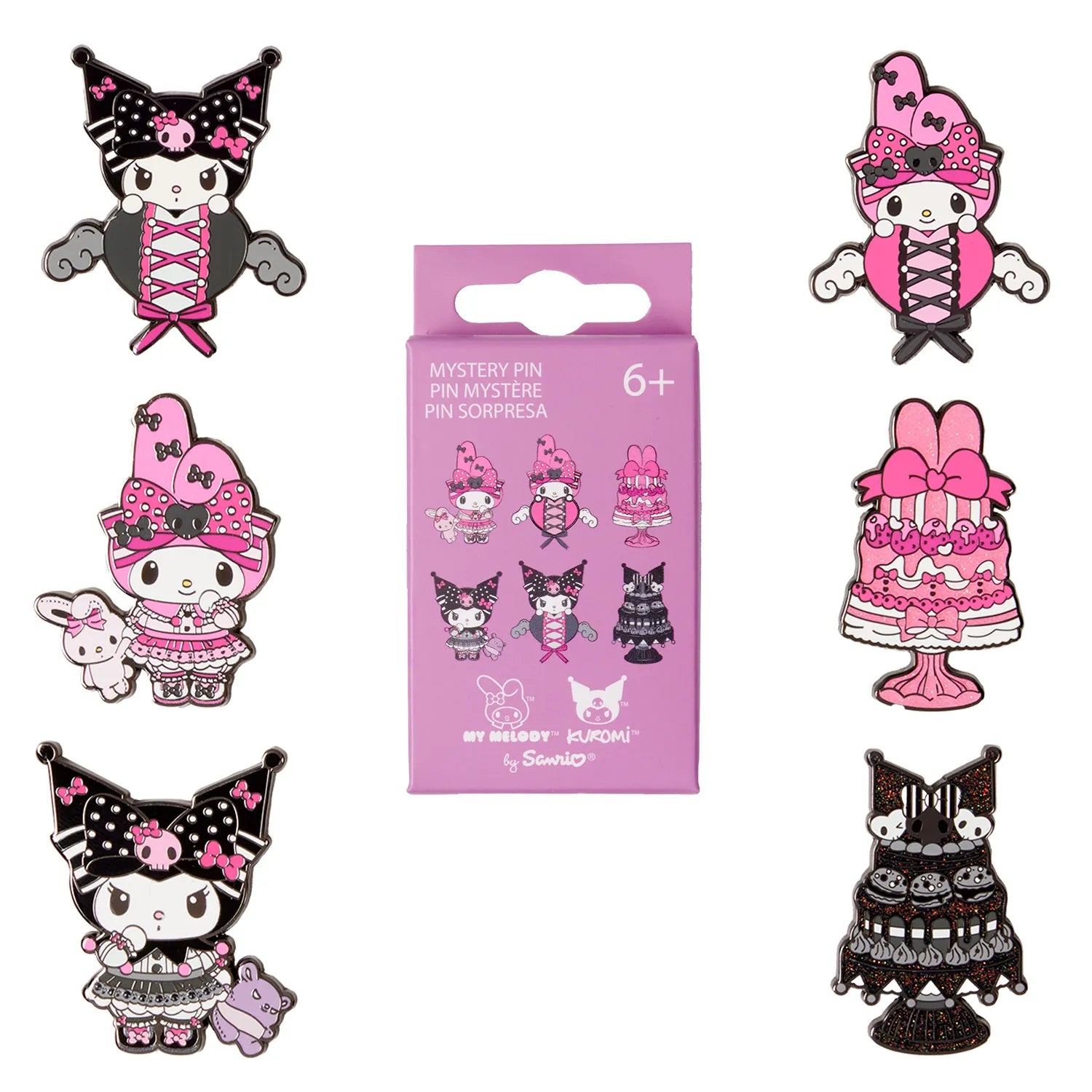 Kuromi and My Melody Sanrio Blind Box Mystery Pin - Loungefly