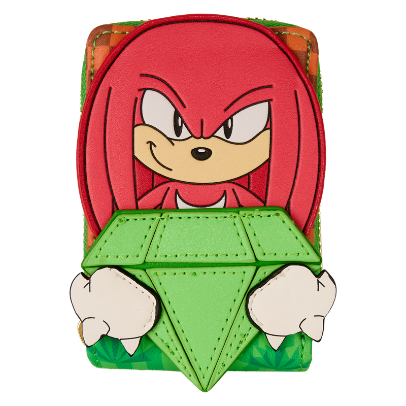 Sonic The Hedgehog Limited Edition Knuckles Emerald Glitter Accordion Wallet- Loungefly
