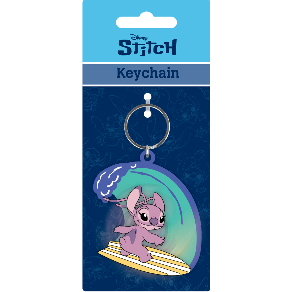 Lilo & Stitch Angel Surfing Pvc Keychain