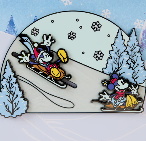 Mickey and Friends Winter Wonderland Disney -Loungefly Sliding 3 Inch Pin
