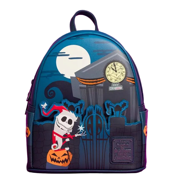 Nightmare Before Christmas Santa Jack Graveyard scene Mini Backpack - Loungefly