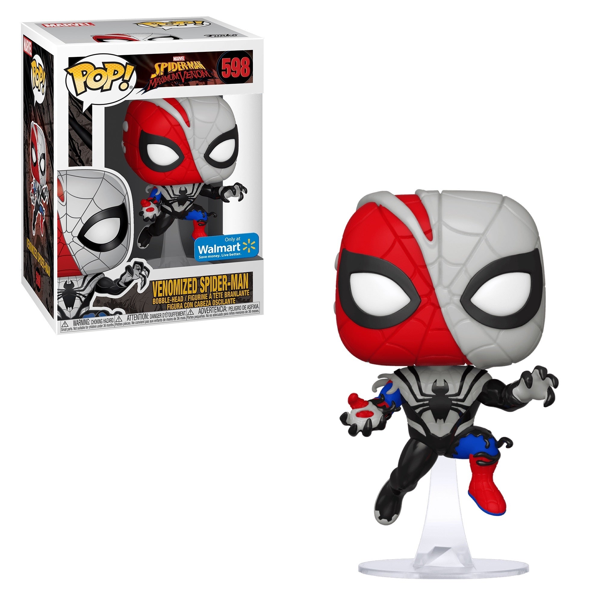 Venomized Spider-Man - #598  - Funko Pop! - Marvel - Spiderman Maximum Venom - Walmart Exclusive