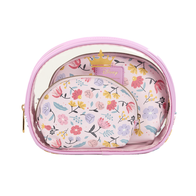Princess Floral 3 Piece Cosmetic Bag Set - Loungefly