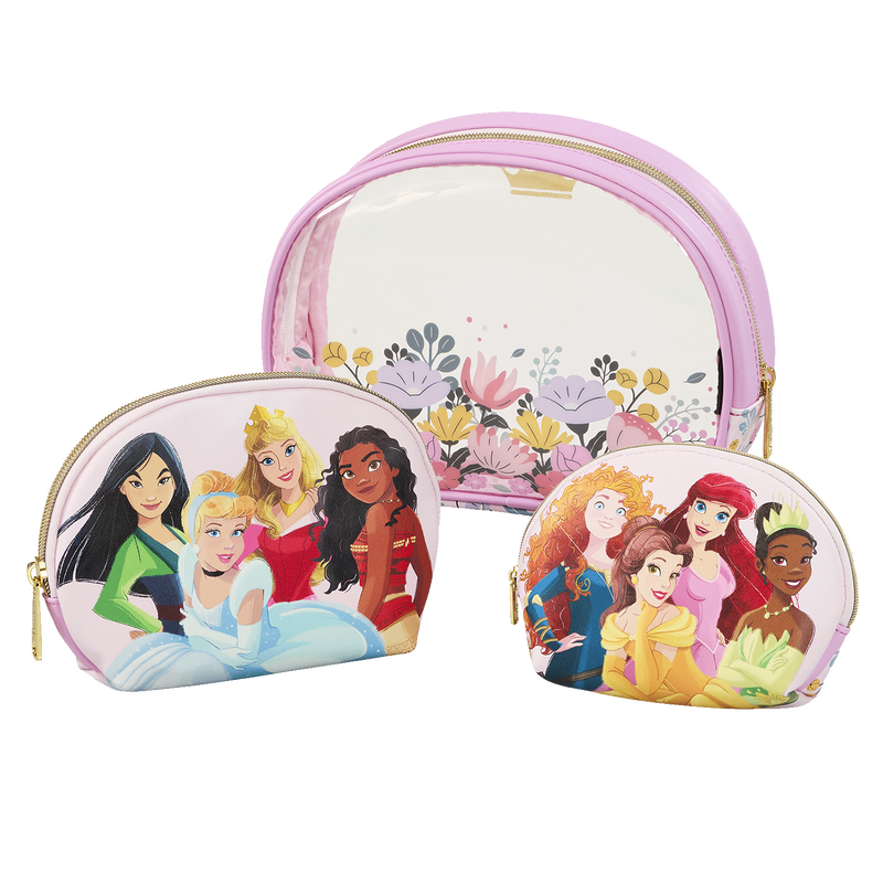 Princess Floral 3 Piece Cosmetic Bag Set - Loungefly