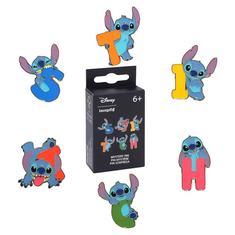 Stitch Letters and Poses Mystery Blind Box Mystery Pin - Loungefly