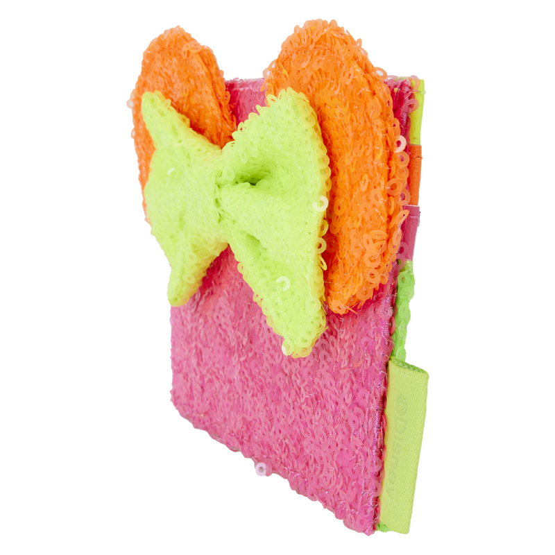 Minnie Mouse Exclusive Color Block Neon Sequin Card Holder - Loungefly