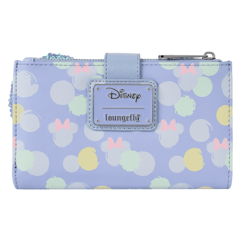 Minnie Mouse Exclusive Iridescent All-Over Print Sequin Ear Flap Wallet - Loungefly
