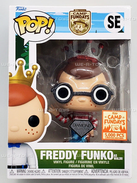 Originals Camp Fundays 2023 Freddy As Waldo Diamond Glitter Funko POP! # SE