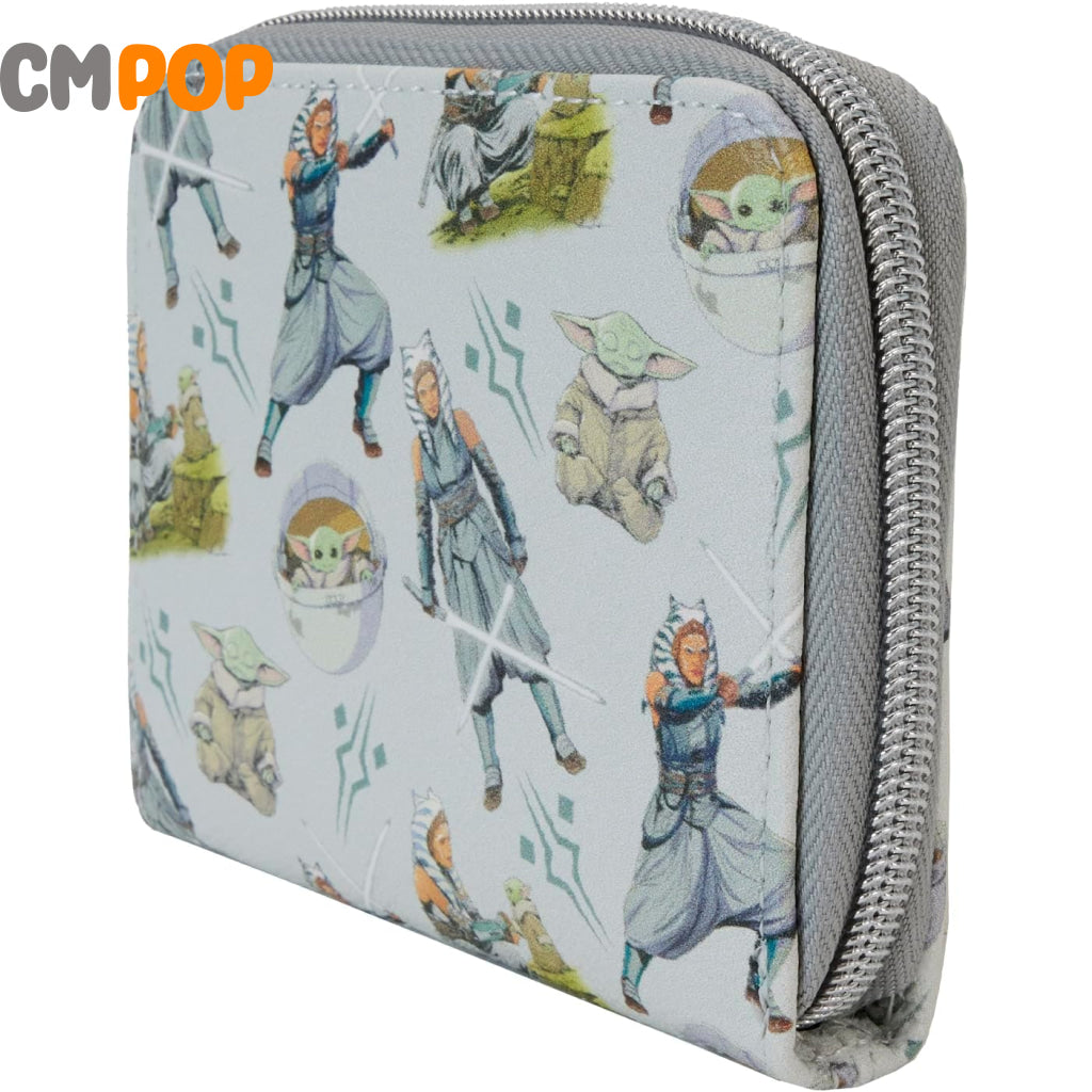 Ahsoka & Grogu AOP Star Wars Nylon Zip around Wallet - Loungefly Loungefly
