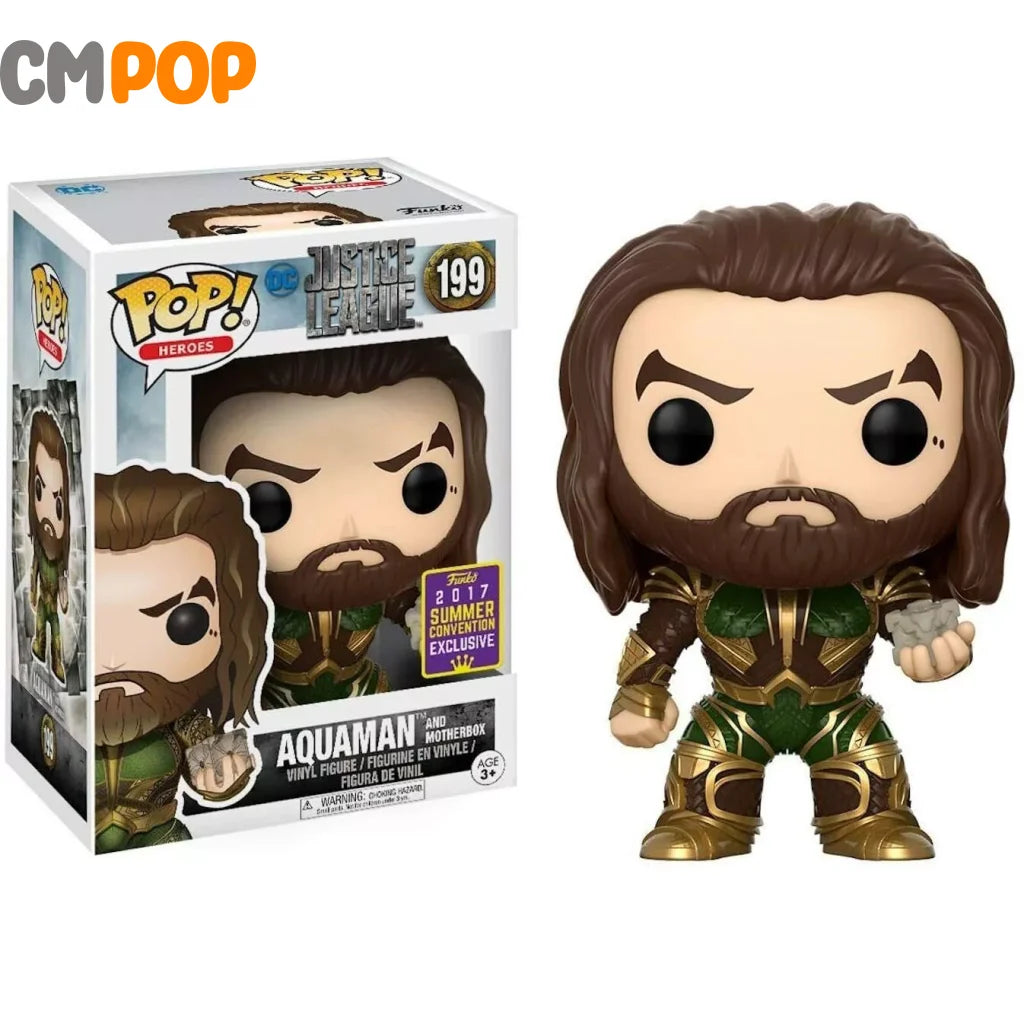 Aquaman And Motherbox - #199 Funko Pop! Heroes Dc Justice League 2017 Convention Exclusive Pop