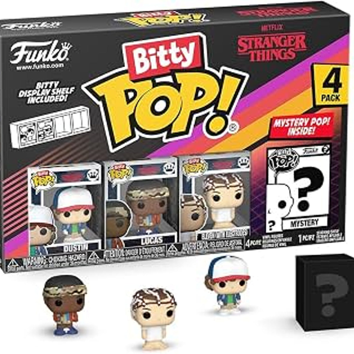 Bitty POP! 4-Pack: Stranger Things - Dustin, Lucas, Eleven (With Electrodes)