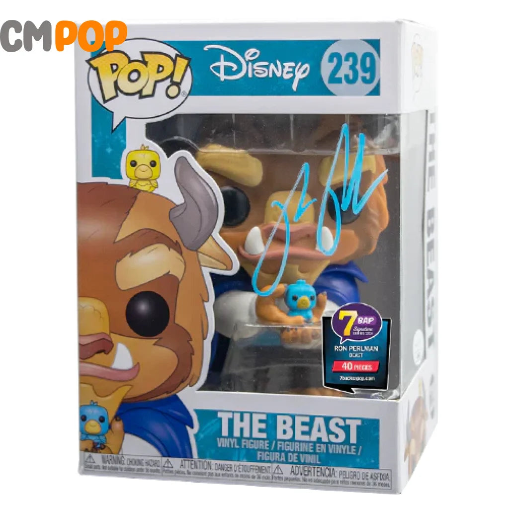 Beast - #239 Funko Pop! Disney Beauty And The 1987 Tv Series Signed By Ron Perlman (40 Pcs)